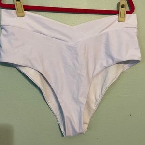 White maternity swim bottoms